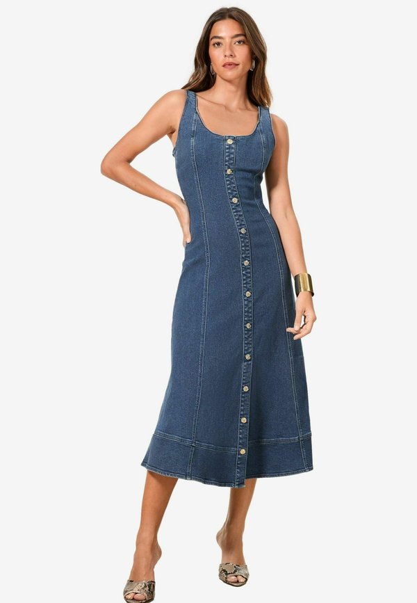 REGULAR FIT - STRAPPY MIDI. - Jeanskleid