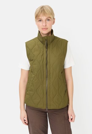 MIT STEHKRAGEN - Weste - olive