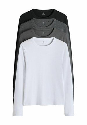 THE SET, 4 PACK - Long sleeved top - black/charcoal grey/white