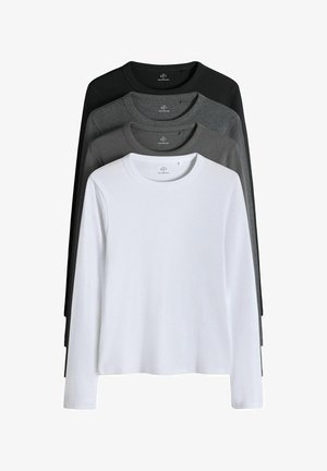 THE SET, 4 PACK - Langarmshirt - black/charcoal grey/white