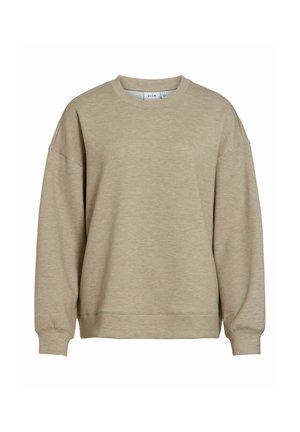 VILA, LONG SLEEVED SWEATSHIRT VICATORA ROUND NECK - Sweater - feather gray