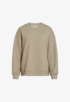 VILA, LONG SLEEVED SWEATSHIRT VICATORA ROUND NECK - Collegepaita - feather gray
