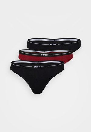 THONG 3 PACK - String - black/red