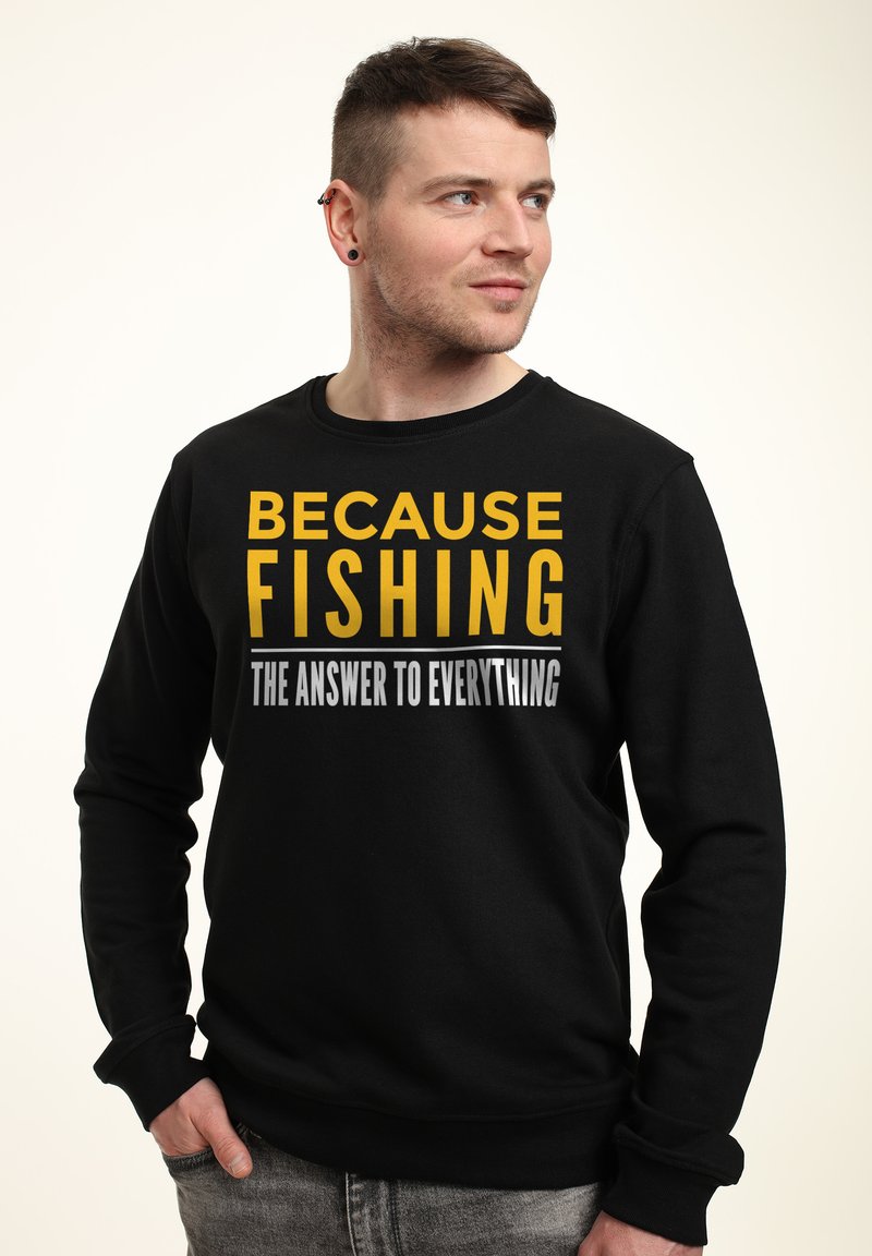 Henry Tiger DUKE SONS FISHING IS THE ANSWER - Sudadera - black