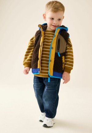 Next, REGULAR FIT - BORG GILET - Waistcoat - brow colour block