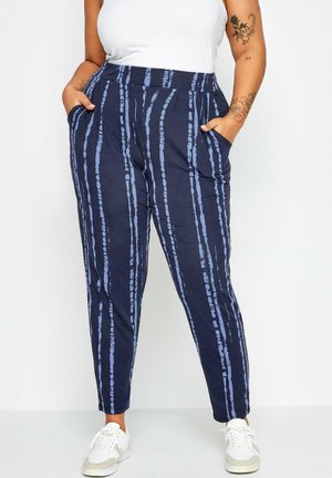 DOUBLE PLEATED - Pantalones - navy