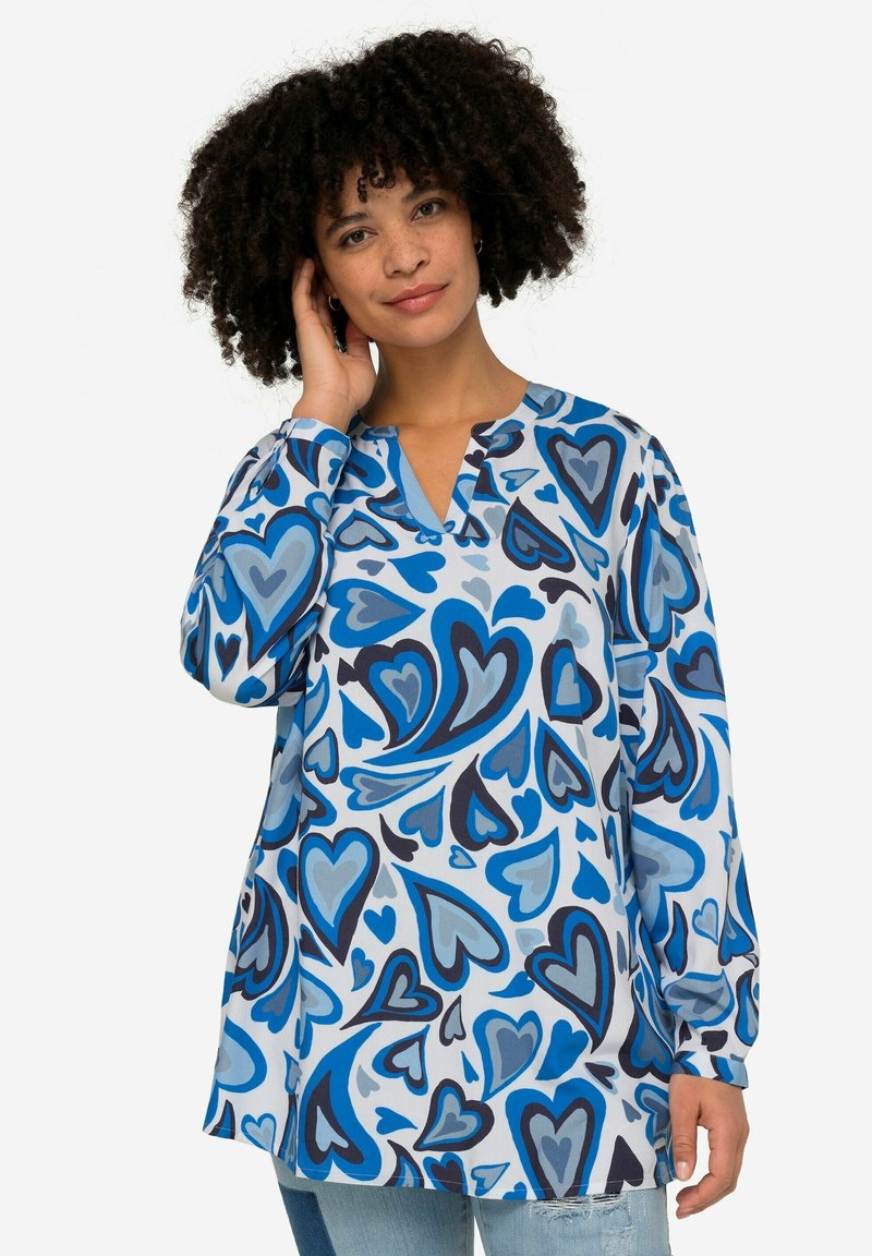 Angel of Style HERZMUSTER -AUSSCHNITT LANGARM - Blůza - medium blue