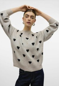 Vero Moda VMHEART PULLOVER - Pullover - plaza taupe