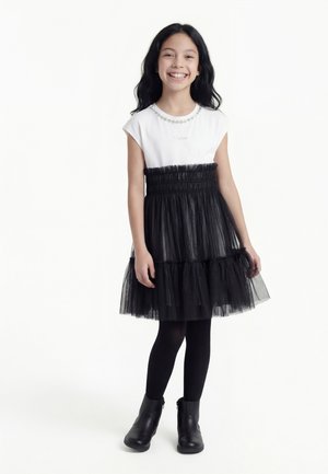Guess JUNIOR MIXED DRESS - Vestido de cóctel - jet black