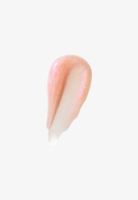 Gel cremoso e iridescente con un gradiente rosa e bianco; texture scintillante; forma a goccia; finitura liscia.