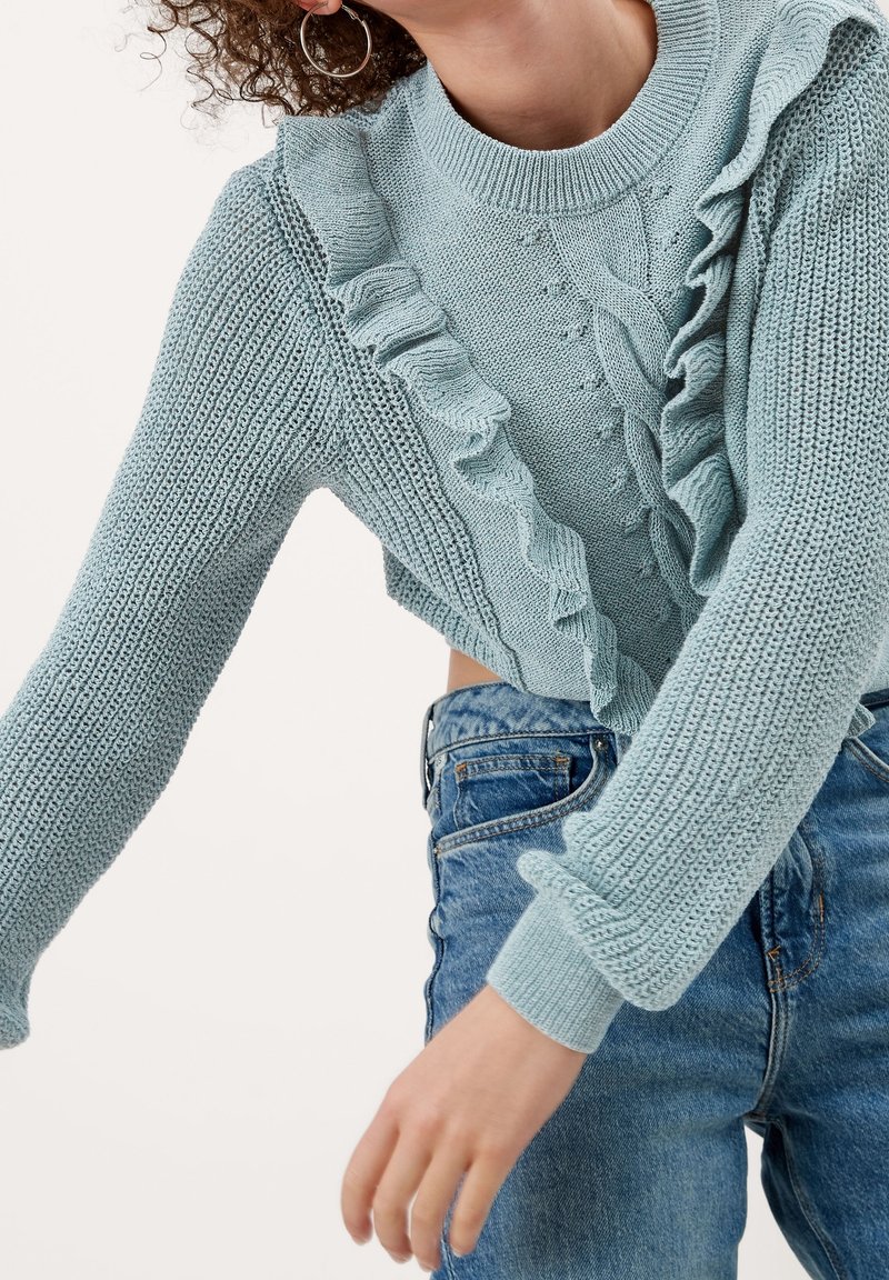QS Pullover - mottled turquoise