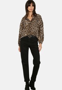 LolaLiza SPARKLING LEOPARD  - Button-down blouse - light camel
