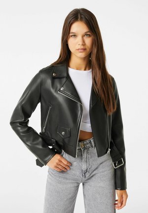 Imitatieleren jas - black