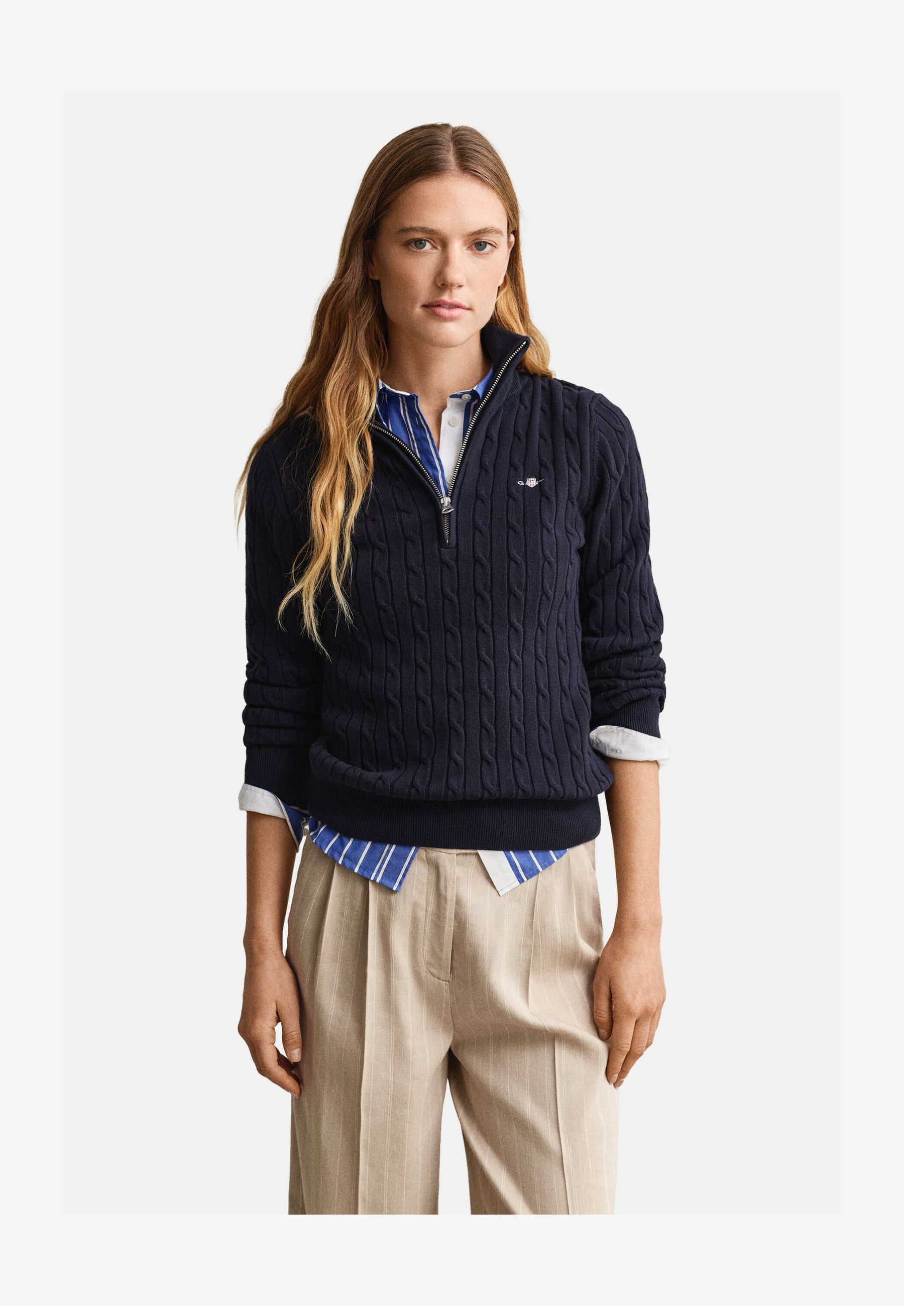 Desires Donna Juna Pullover Con Cerniera – Collo Alto, Costine, Misto Lana – Vestibilità Regolare, Morbido E Caldo