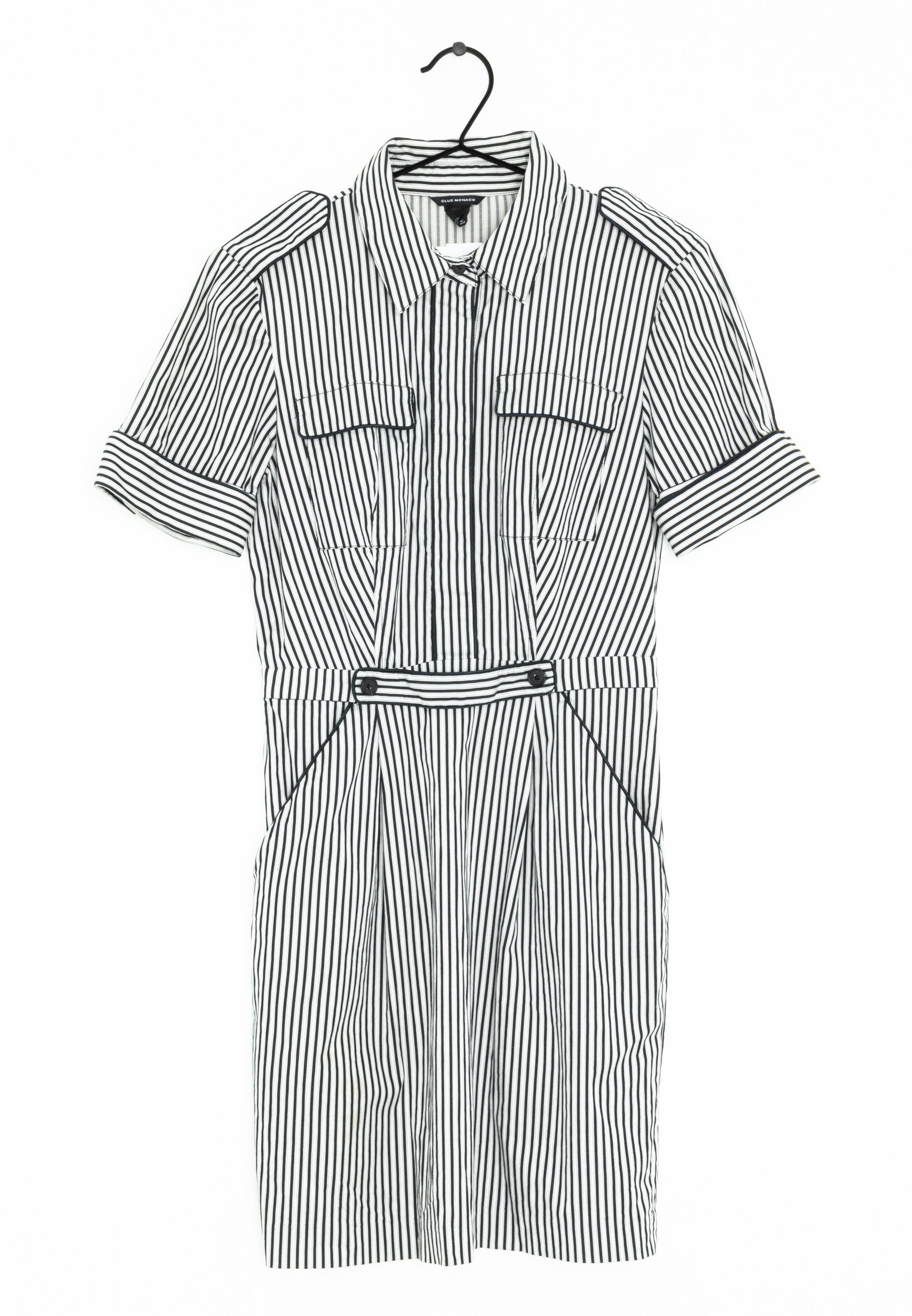 Club Monaco Shirt dress - white/black/white - (Pre-owned) - Zalando Club Monaco Shirt dress - white/black/white - (Pre-owned) - Zalando