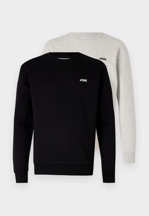 JJSCRIPT BRADLEY CREW NECK 2 PACK - Sweatshirt - black/white melange