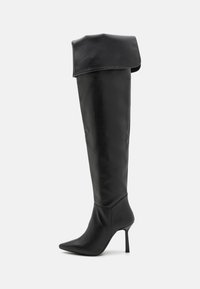 KATNISS - Ilgaauliai batai virš kelių - black