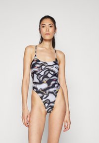 adidas Originals PRIDE - Badeanzug - crystal white/clear sky/yellow/pink spark