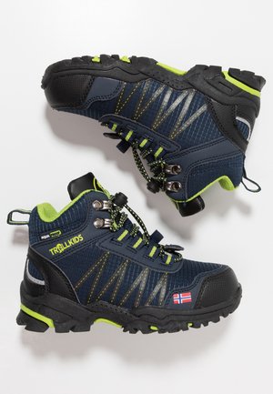 KIDS TROLLTUNGA MID UNISEX - Trekingové boty - navy/viper green