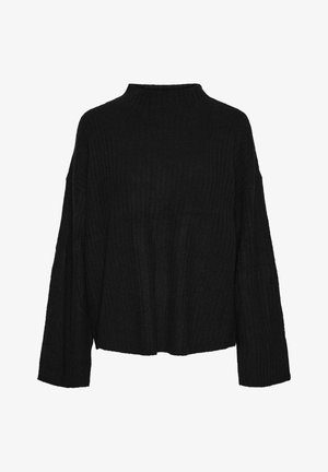 Pieces Strikkegenser - black