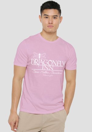 Cotton Soul, GILMORE GIRLS SIMPLE DRAGONFLY INN LOGO - Print T-shirt - pink
