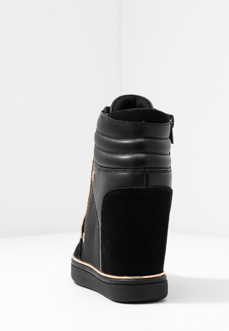 ANUFER Dames Hoog Platform Chunky Sneakers Casual Veterschoenen Sport Papa Schoenen Wit met Zwarte Rand SN02920 EU37