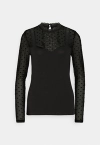 TELLY - Tops ar garām piedurknēm - noir