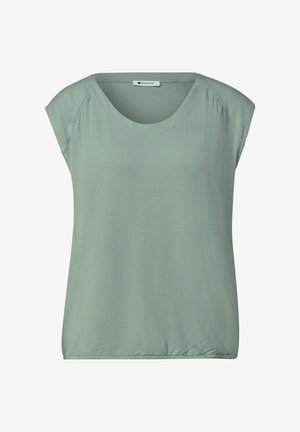 Street One, DROPPED SHOULDER SHIRT MIT ELASTIKSAUM - T-paita - eucalyptus green