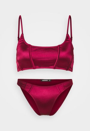 SEAM DETAIL CAMI AND BOOMERANG BOTTOMS SET - Bikini - burgundy