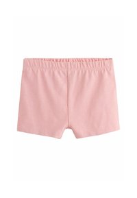 Boxer shorts roses doux, sans coutures, avec ceinture élastique, conçus pour un ajustement confortable et un tissu léger adapté à une tenue décontractée.