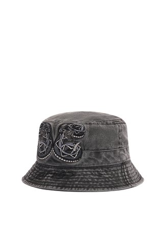 Ed Hardy, UNISEX SNAKEBITE ACID WASH BUCKET HAT UNISEX - Hut - charcoal