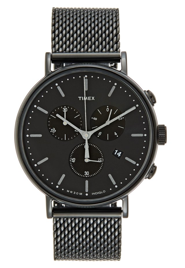 FAIRFIELD CHRONOGRAPH 41 mm MESH - Zegarek chronograficzny - black/black