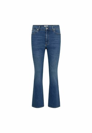 Hilse denim flared farkut, joissa on korkea vyötärö, hienovaraiset ompeluyksityiskohdat ja klassinen viisi-taskumalli. Materiaali: puuvillaseos.