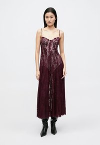 Norma Kamali UNDERWIRE MIDCALF DRESS BODYSUIT - Koktel haljina / svečana haljina - plum/white
