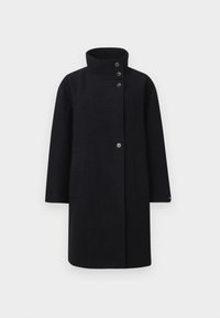 TEXTURE FUNNEL COAT - Klassikaline mantel - black