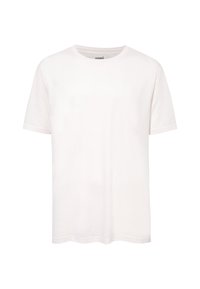 White cotton t-shirt with a crew neckline, short sleeves, and a small logo. The fabric appears soft and smooth with a classic cut.