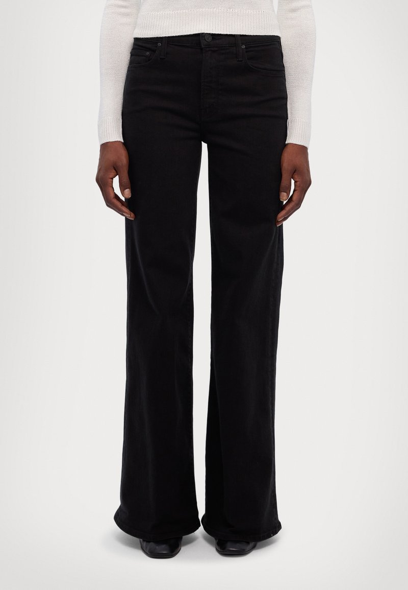 Mother THE TWISTER SNEAK - Pernera ancha - black denim