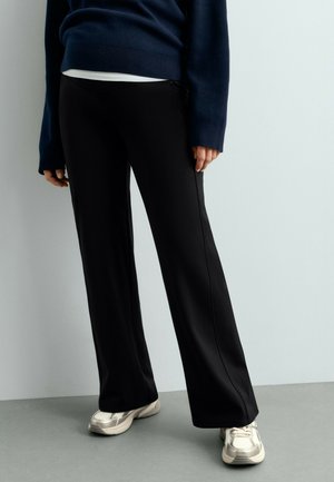 OYSHO, WARM STRAIGHT MATERNITY TROUSERS WITH ZIPS - Pantalon classique - black