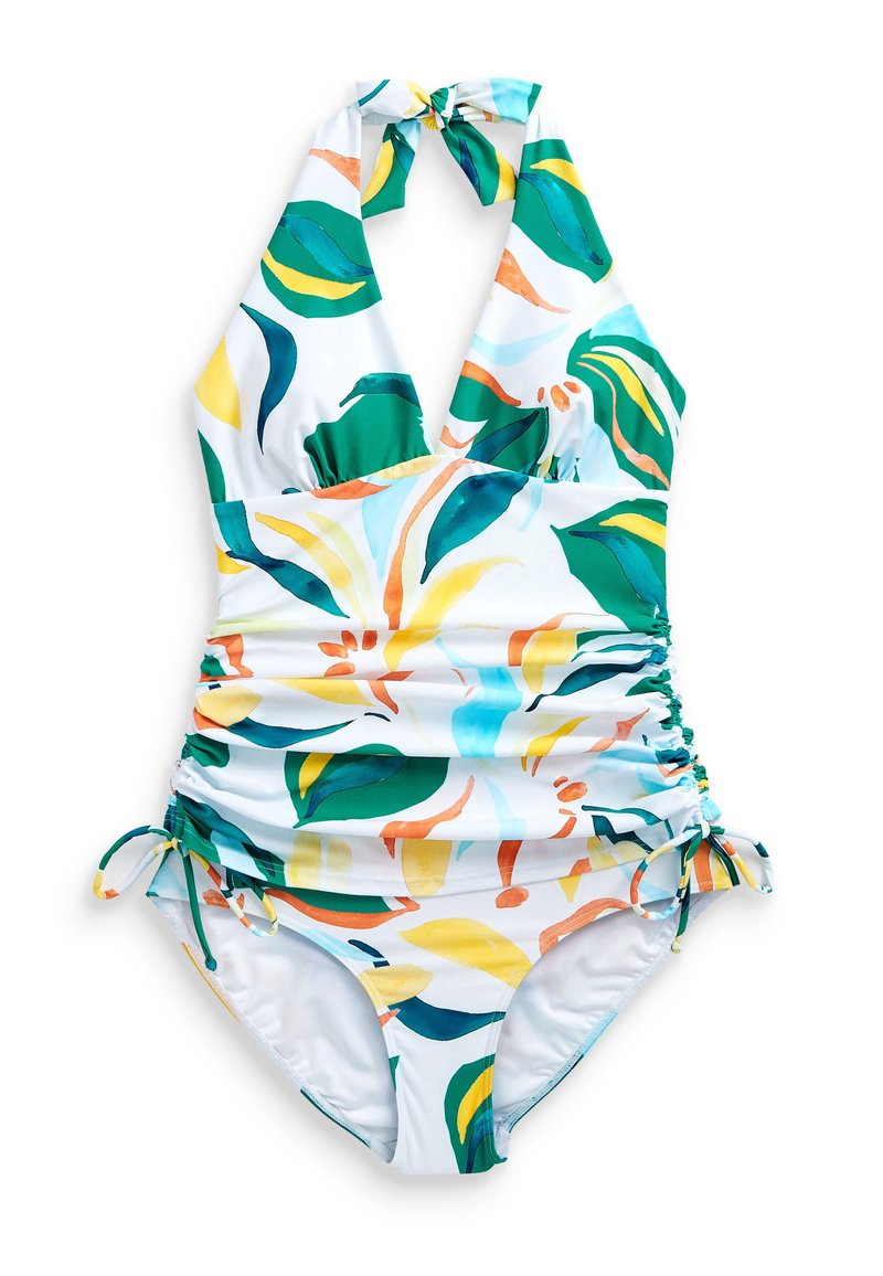 Next RUCHED TUMMY CONTROL PLUNGE STANDARD Uimapuku white tropical