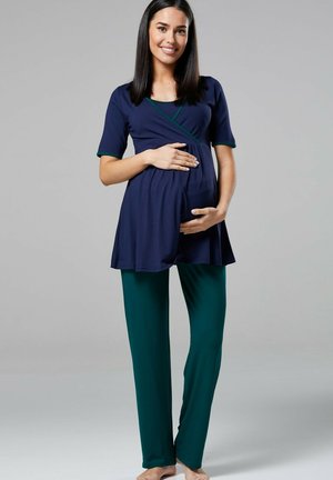 3 PIECE SLEEPWEAR - Dressing gown - navy /dark green