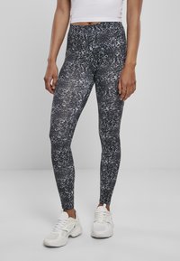 Urban Classics - AOP - Leggings - Trousers - black/white Thumbnail Image 1