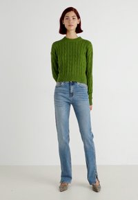 ONLY ONLBILLIE SLIT STRAIGHT - Slim fit jeans - light medium blue denim