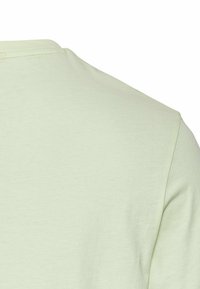 Lys grøn bomulds T-shirt med rund halsudskæring, korte ærmer og en blød, let struktureret overflade. Minimalistisk design, ingen synlige grafikker.