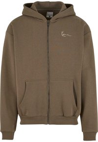 SMALL SIGNATURE ESSENTIAL OS  - Užtrauktuku užsegamas treningas - brown