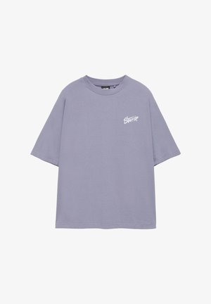 PULL&BEAR, STWD GRAFFITI LOGO - T-SHIRT - T-Shirt print - blue-grey