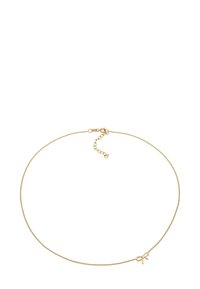 Guldkæde med en fin, struktureret design og en lille sløjfe som accent samt justerbar lås.