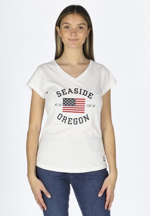 OREGON TEE W - Printtipaita - white