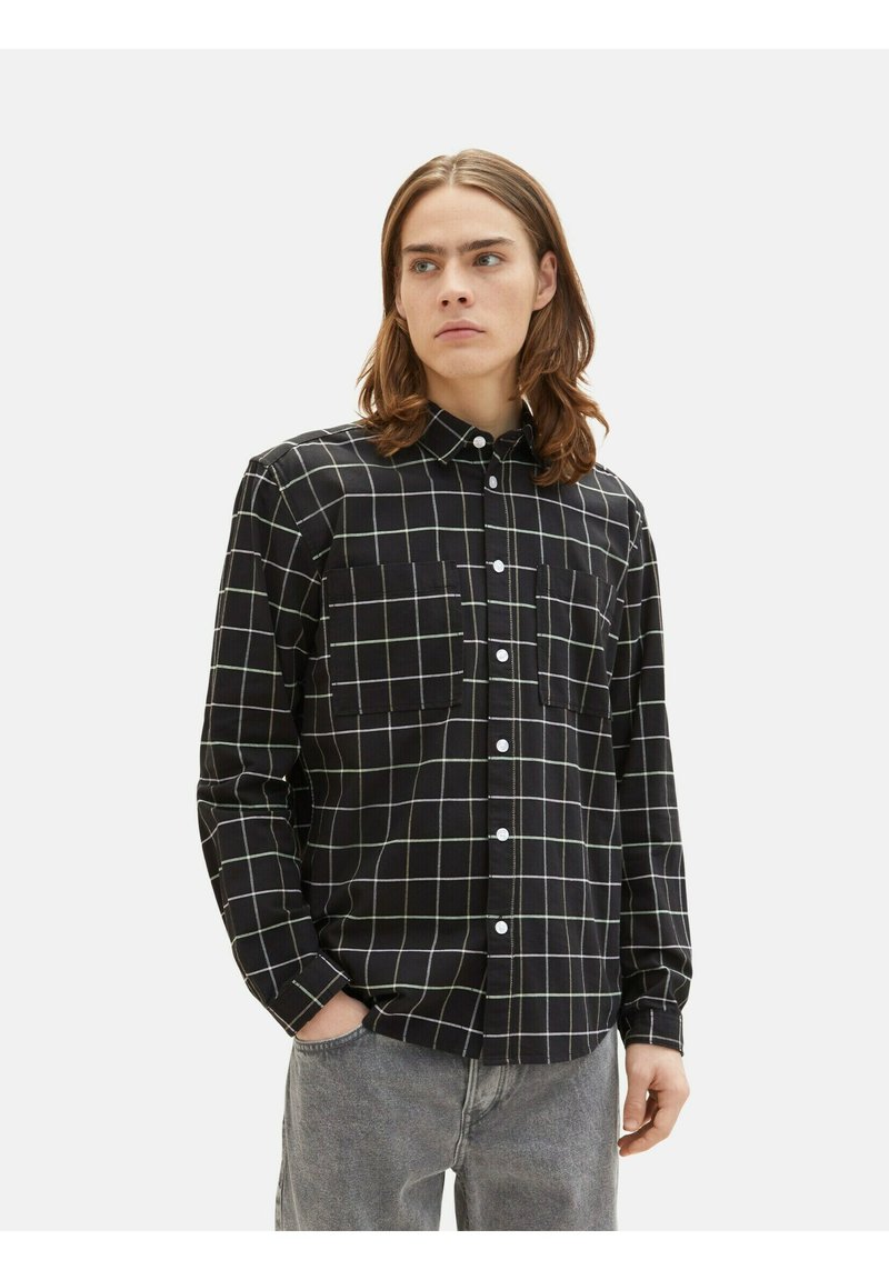 TOM TAILOR DENIM Overhemd - muted grey stripe/grijs gemêleerd
