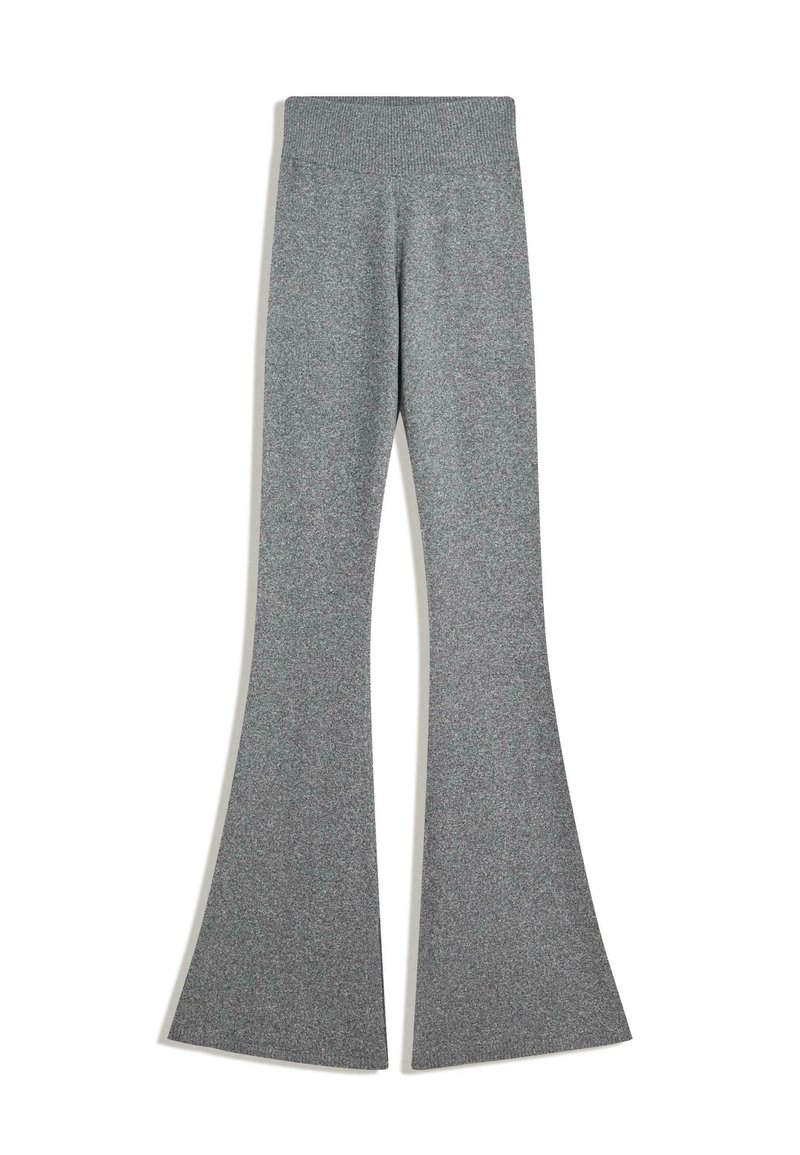 Bershka FLARE - Trousers - grey - Zalando
