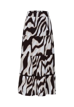Street One MAXI-ROCK IN MUSSELINQUALITÄT MIT PRINT - Jupe longue - espresso brown